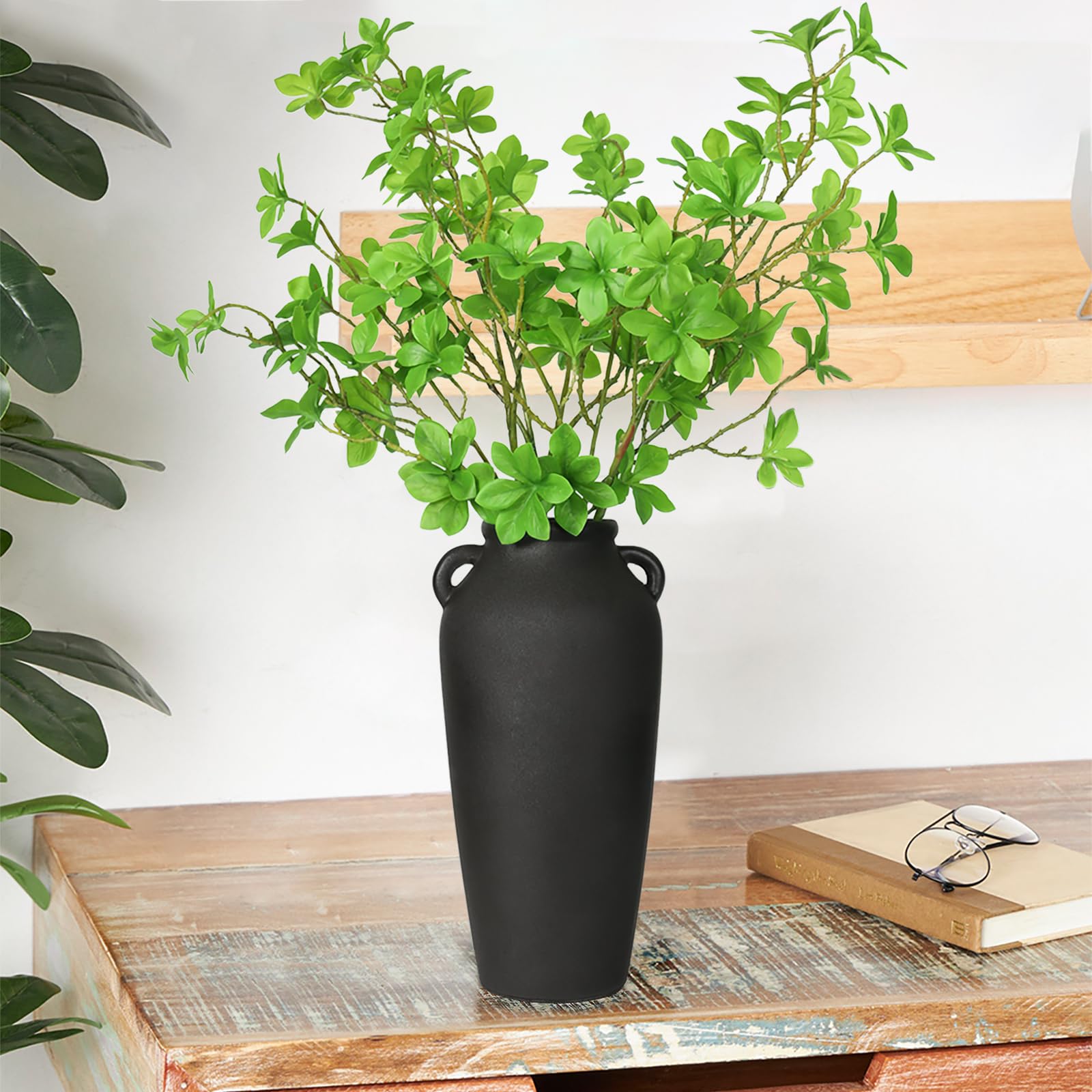 Amazon.co.jp: 高さ11.25インチのブラックセラミック花瓶、25インチの