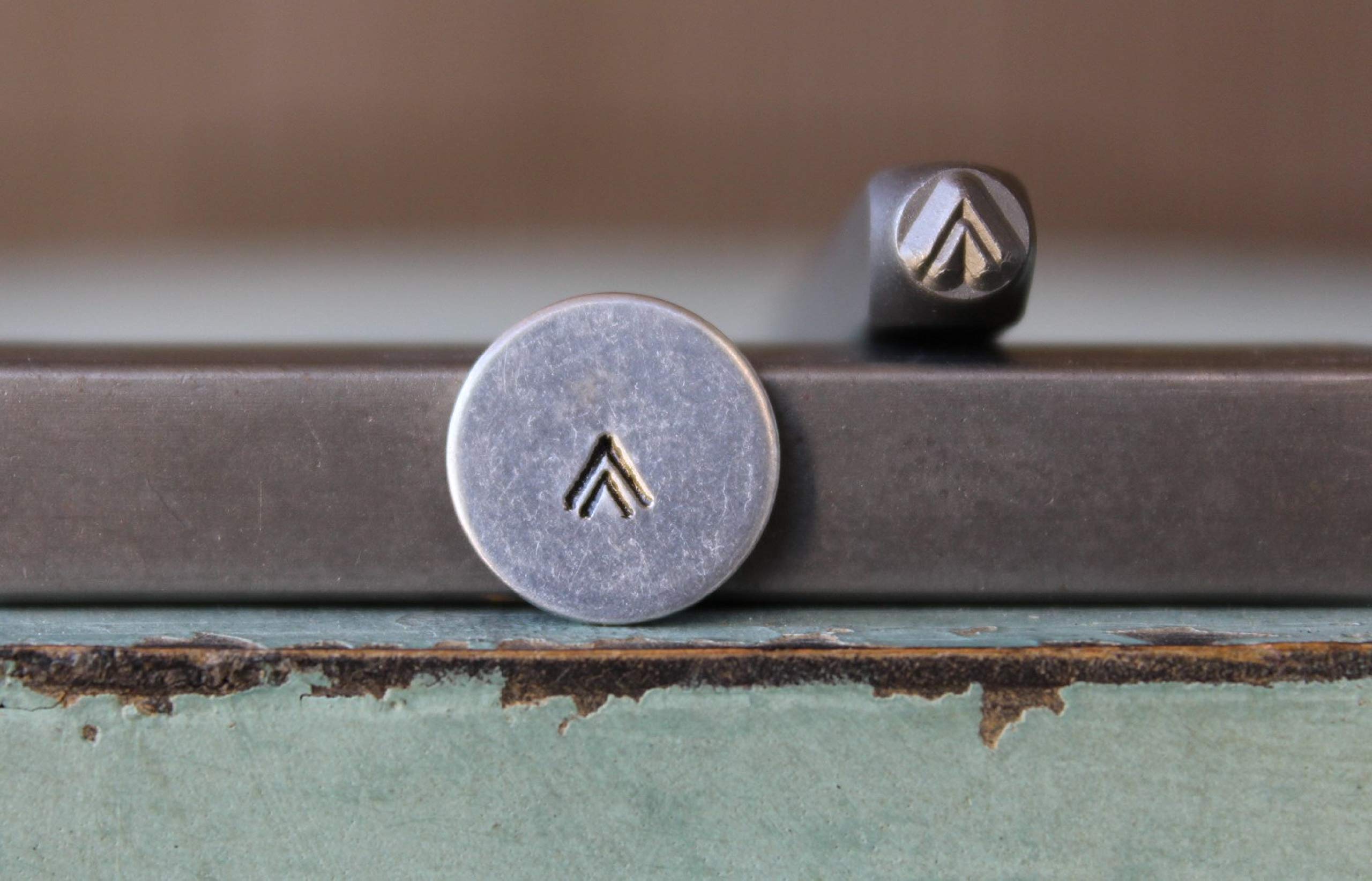 The Supply Guy 3mm Mini Southwest Thunderbird Chevron Metal Punch Design Stamp - Supply Guy - CH-457, Gray