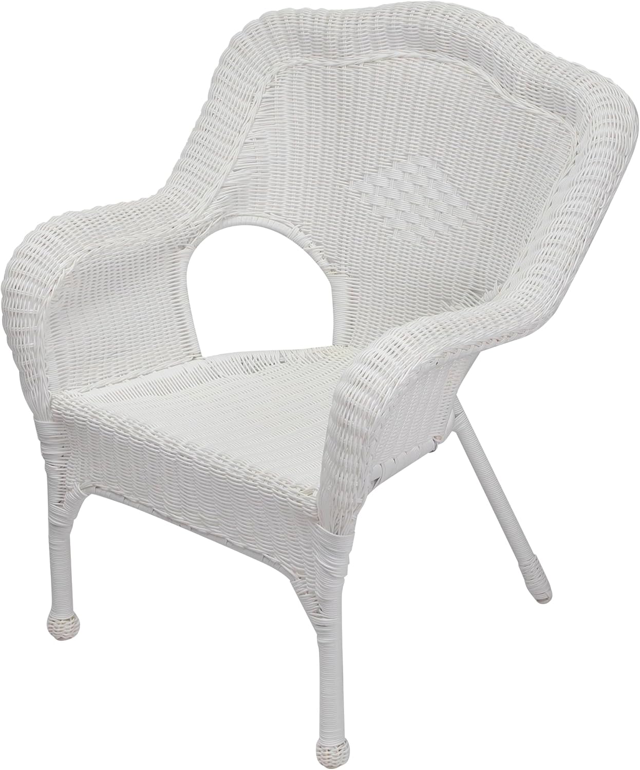 4-Piece White Wicker Outdoor Patio Conversation Set
