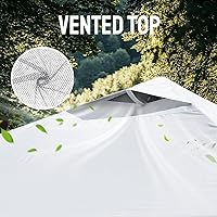 Vista 6 de CROWN SHADES 10x10 Pop Up Canopy - Patented Center Lock One Push Instant Outdoor Canopy Beach Tent with STO-N-Go Bag 8 Stakes & 4 Sand Bags，White