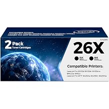 2-Pack 26X Black Toner Cartridge CF226X Compatible for HP Printer