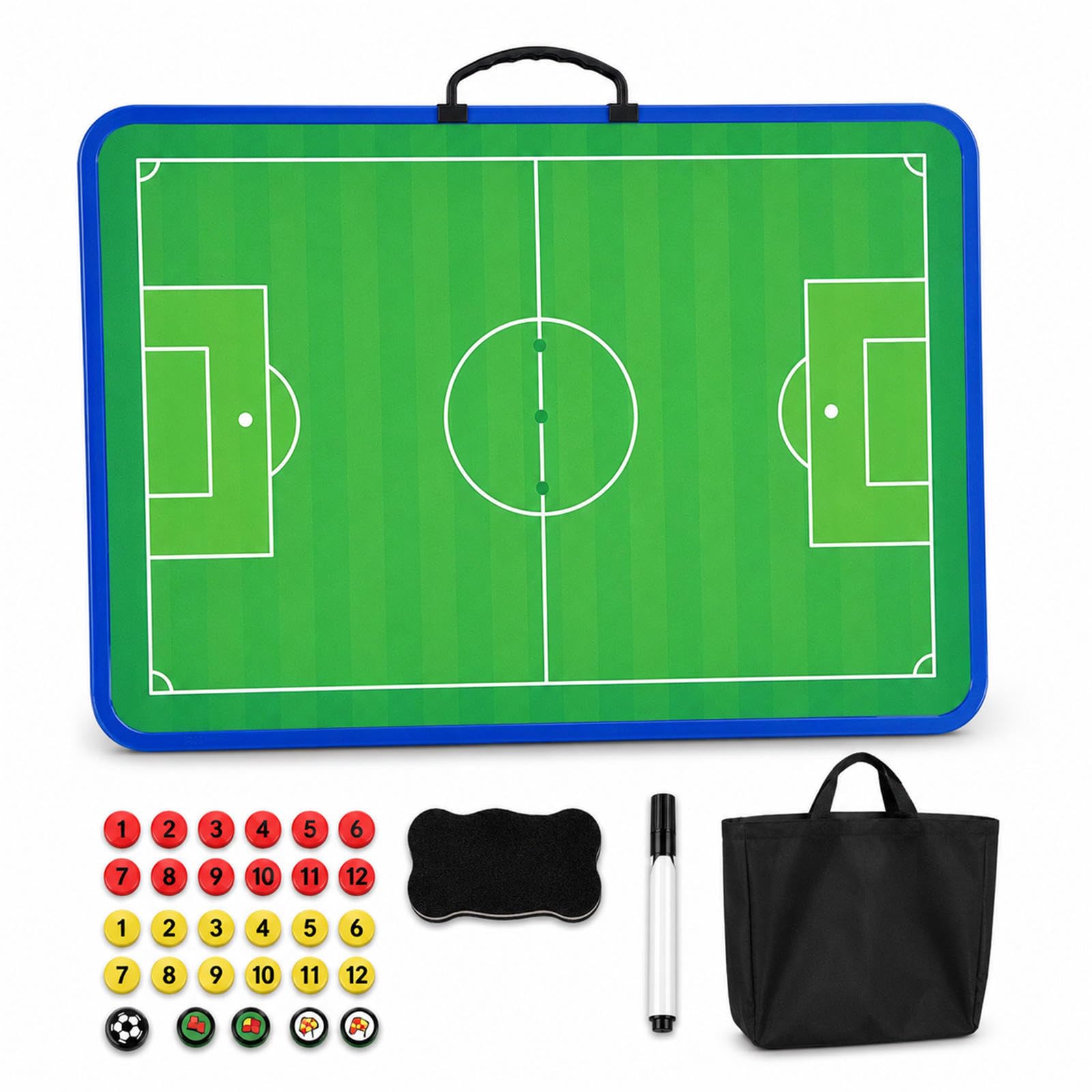 Lavagna tattica calcio magnetica 42 cm, doppia faccia, campo intero e metà