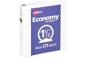 Avery Economy View 3 Ring Binder, 1.5" Round Rings (White)