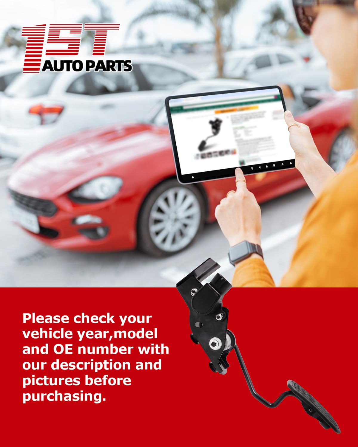 1ST Accelerator Pedal with Position Sensor Replacement APS146 Fits for Toyota Solara Camry 2002-2008, for Lexus ES300 ES330 2001-2006, Replaces OE: 22620V2700 7801033010 A22608900