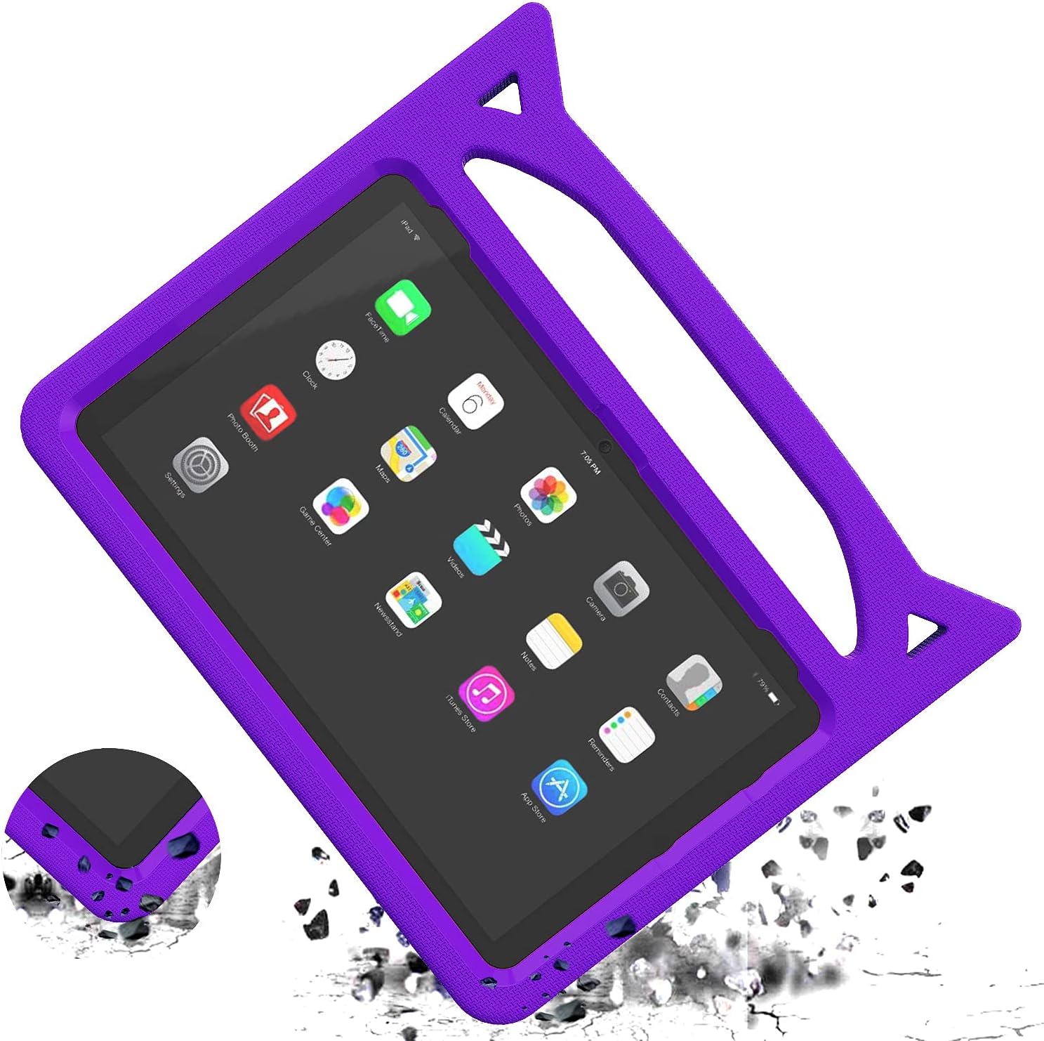 All-New 10Tablet Kids Case(11th Generation, 2021 Release)-SHREBORN Lightweight Shockproof Case with Stand Handle [Kids Friendly]-Purple