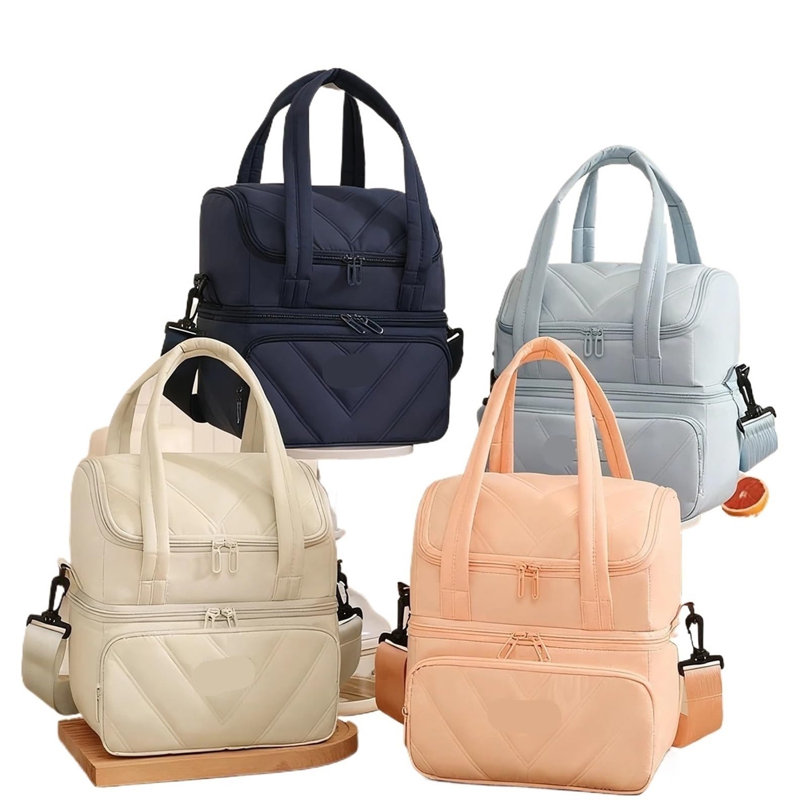 Sac Isotherme Repas Sac à déjeuner isolé Double Couche, Pochette résistante de Grande capacité, Durable et Portable for Pique-Nique Camping 1 pièce(Deeep Blue)