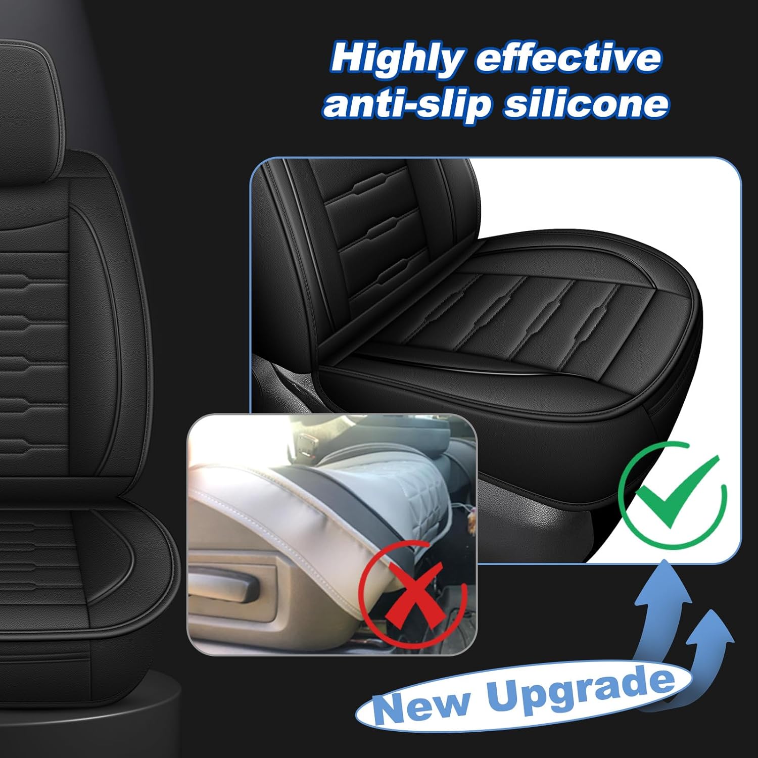 AOMSAZTO 5 Car Seat Covers Full Set Custom Fit for Honda Accord 2023 2024 2025 2026 Waterproof Faux Leather Seat Covers Protectors Compatible Airbags (Only Fit for 5 Seats, Black)