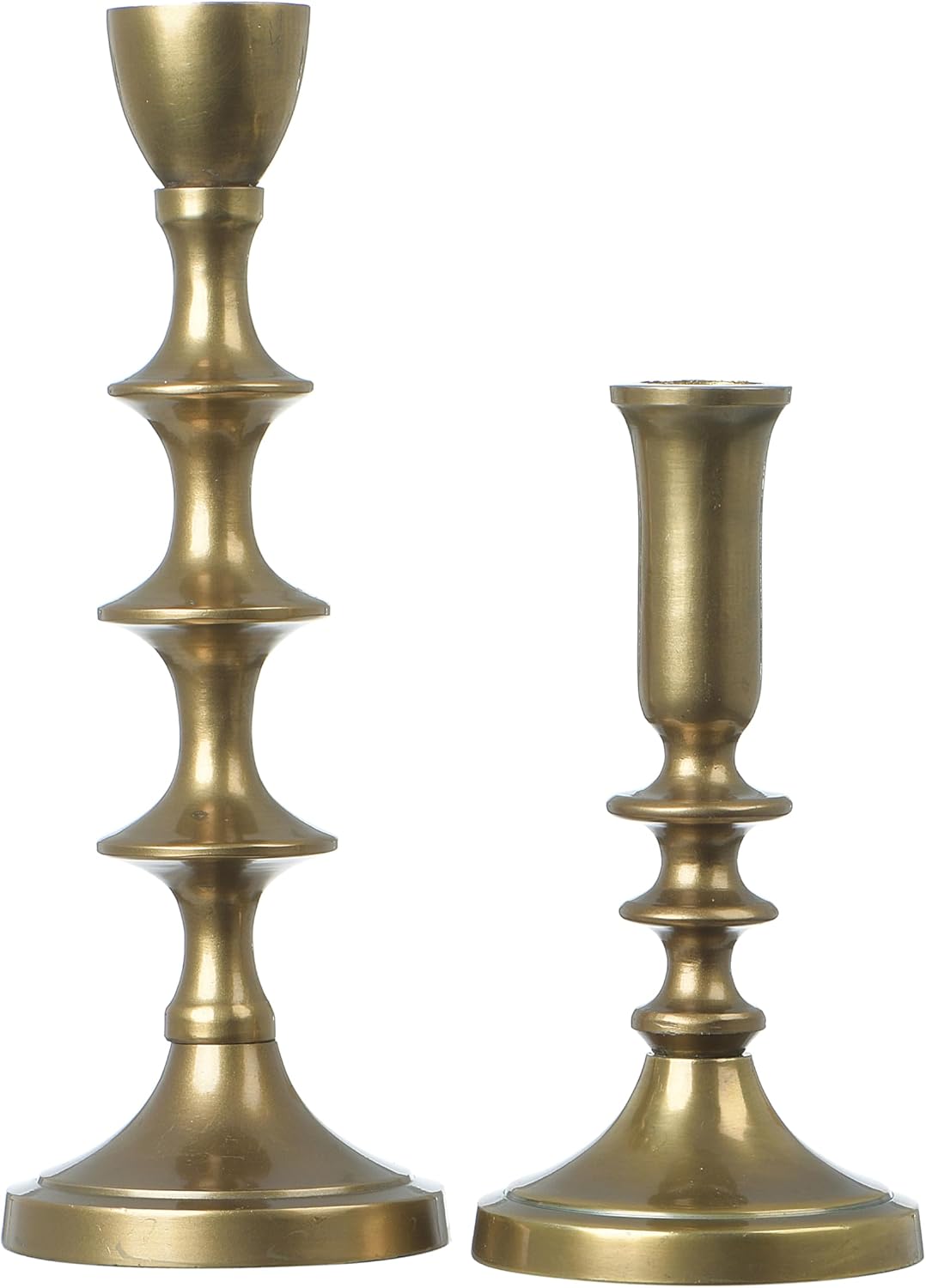 Creative Co-op Decorative Metal Taper Holders, Gold, Set of 2
