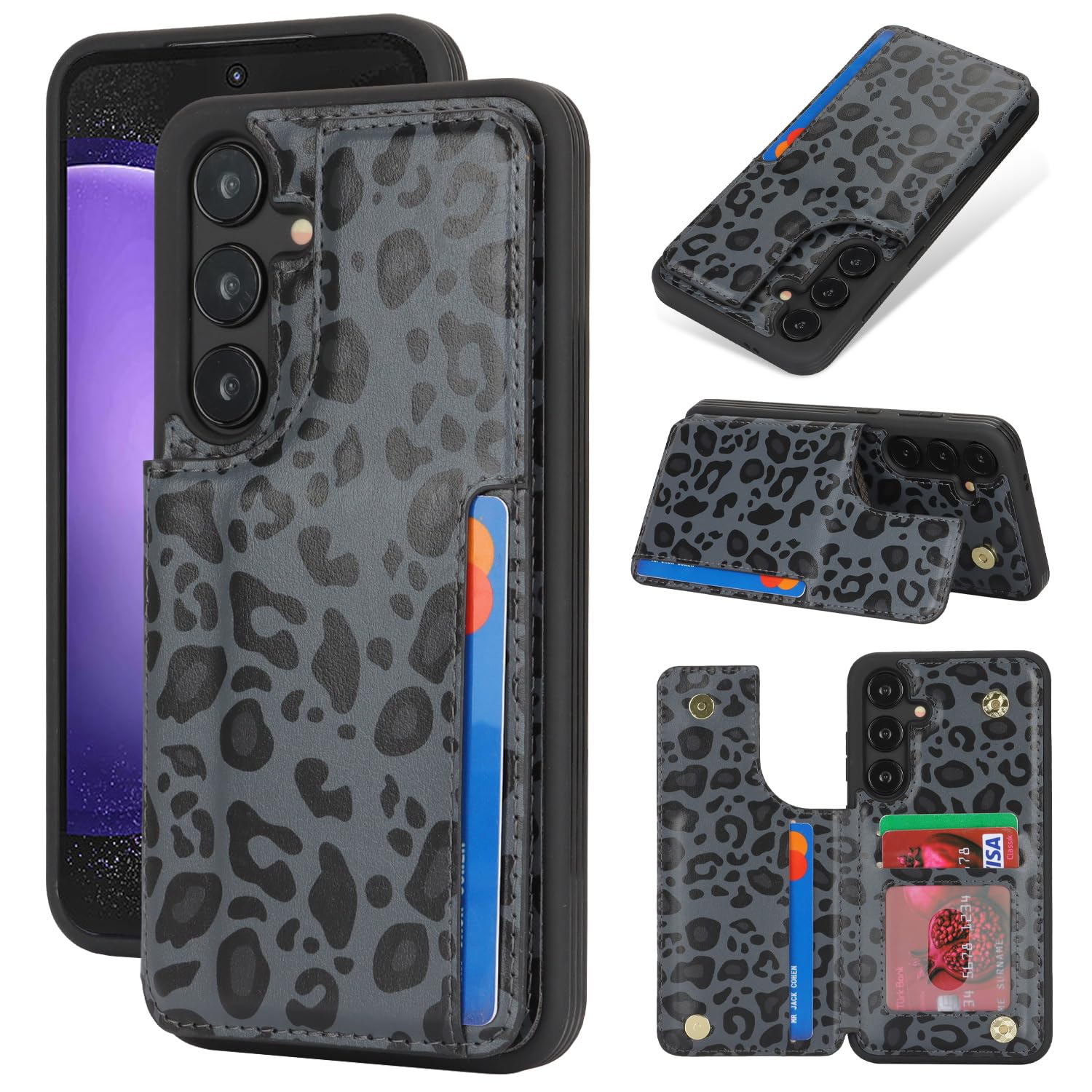 iCoverCase Compatible with Samsung Galaxy S23 FE Case with Card Holder, S23 FE Wallet Case for Women Men [RFID Blocking] PU Leather Protective Phone