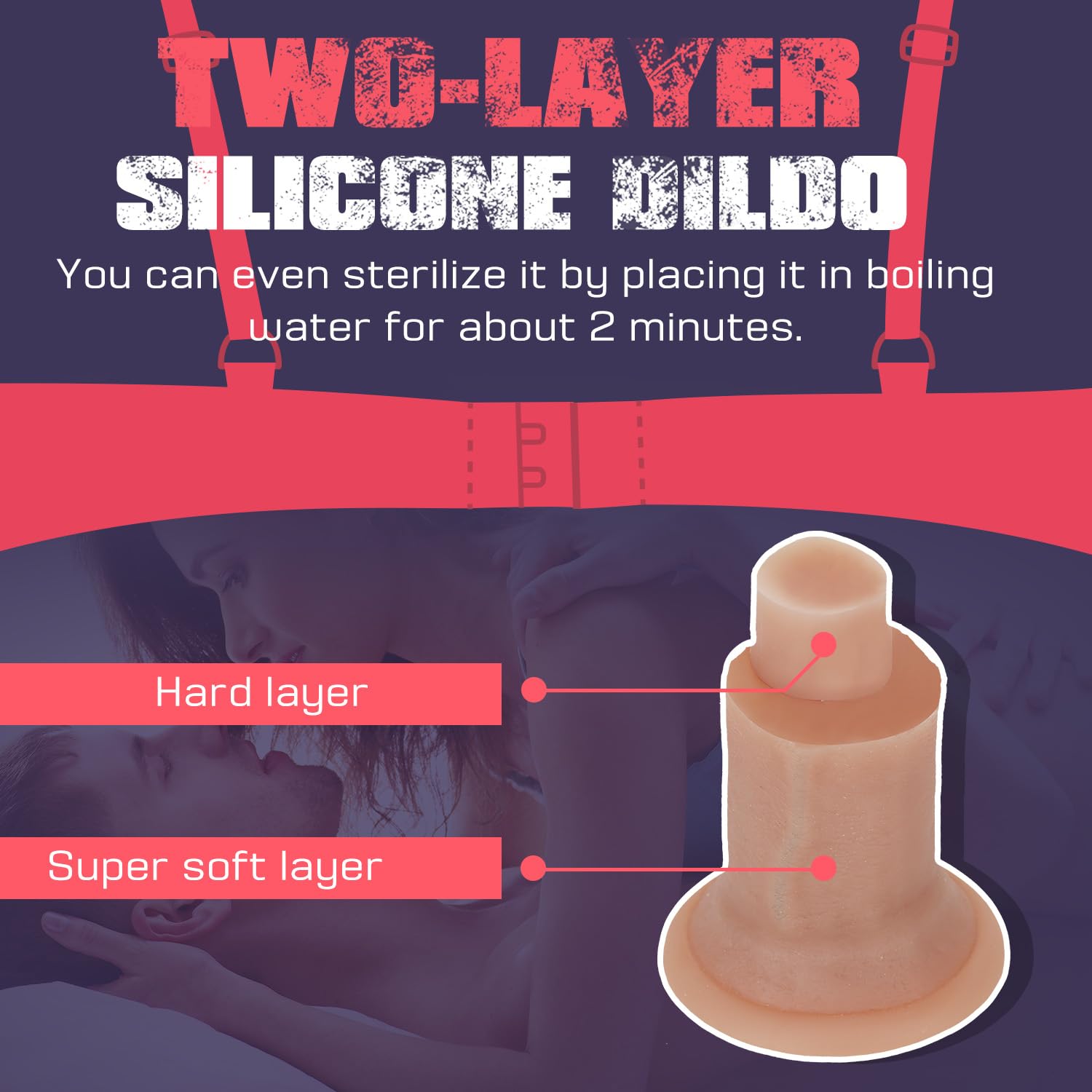 7.9 Inch Realistic Silicone Dildo, Soft Body-Safe Material with Strong Suction Cup for Hands-Free Vaginal and Anal Play, Ideal Adult Sex Toy Dildos for Beginners Men Women and Couples