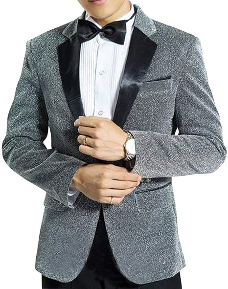 Smoking Uomo Elegante - Tuxedo Slim Fit Con Ricamo Per Feste E Cerimonie - Foto 4