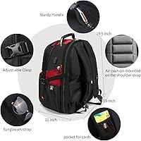 Vista 3 de SHRRADOO Mochila de viaje extragrande para laptop de 50L con puerto de carga USB, mochila para universidad y escuela secundaria, bolsa de trabajo