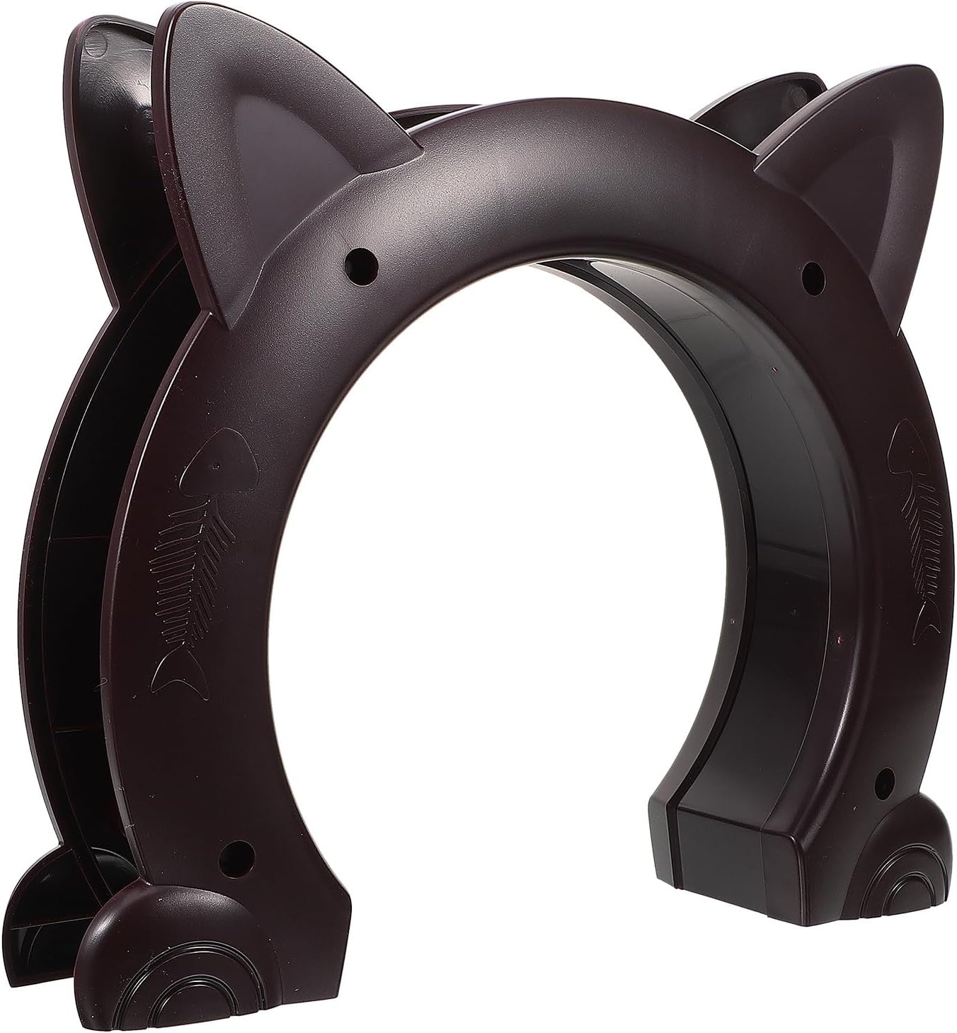 Ciieeo Pet Door for Cats and Small Dogs, Brown L-Size Round Frame with Easy Installation, Indoor Cat and Kitten Door Pet Access