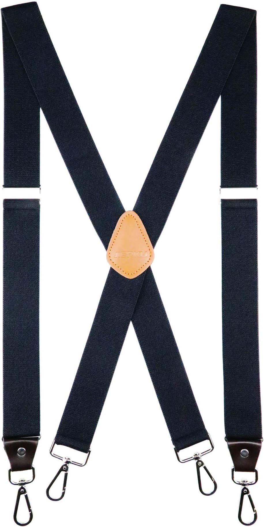 Romanlin Suspenders for Men with Hooks on Belt Loops Heavy Duty Big and Tall X Back Work Braces
