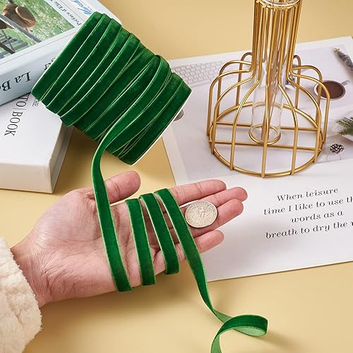 Miniatura 6 de Pandahall - Cinta de terciopelo de 50 yardas de ancho, rollo de cinta de terciopelo de una sola cara con carrete para envolver regalos, decoración,