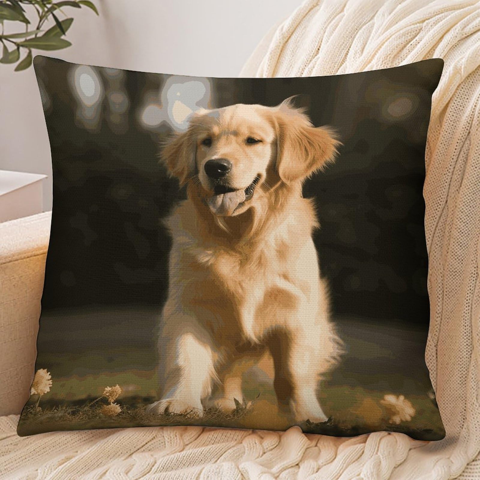FekiLoot Golden Retriever Dog Pillowcase Pillow Sham Pillow Case