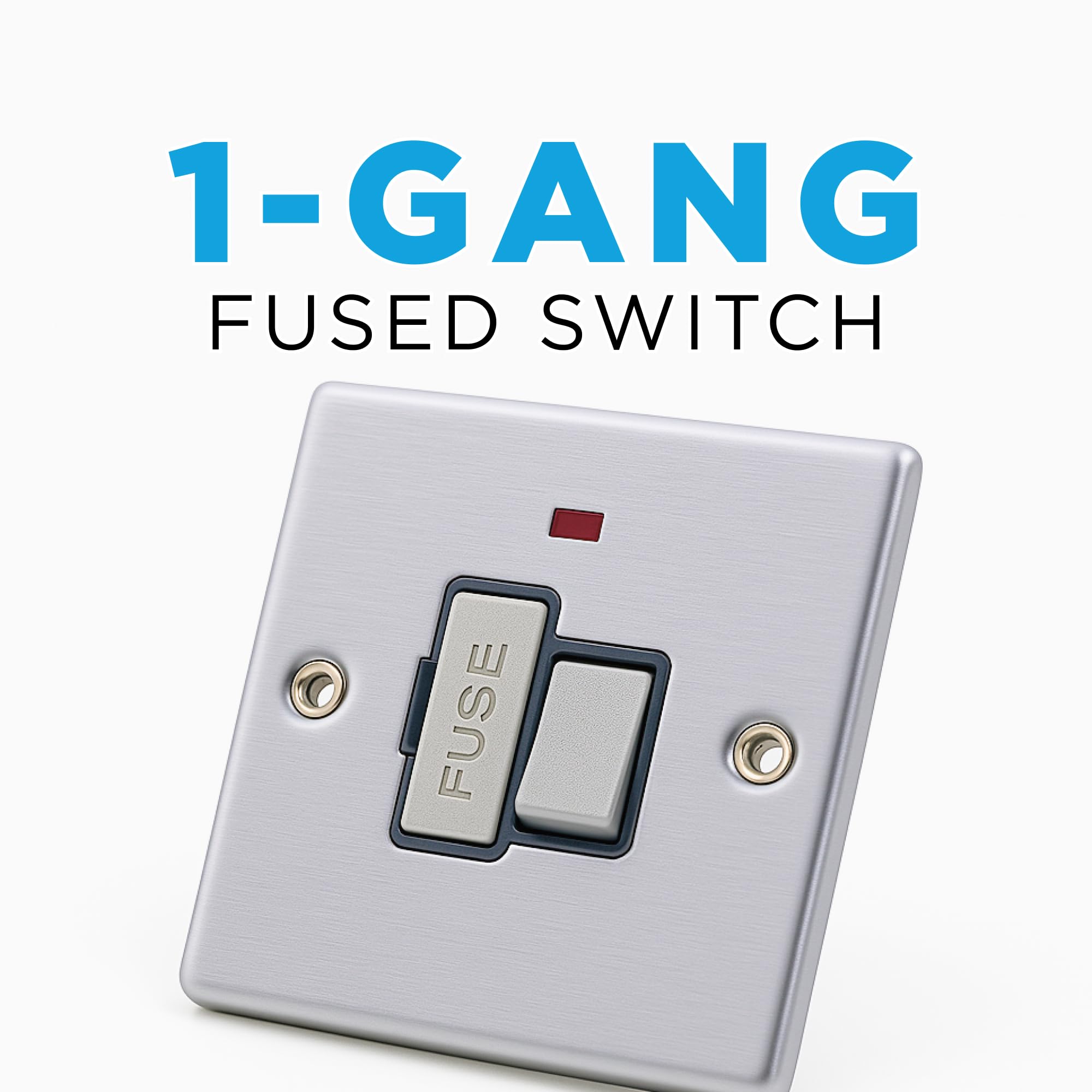 Status Fused Spur Switch, 13 Amp, Single Stainless Steel Connection Unit, 1 Gang, Switched, Pack of 1 (SSS13AFSS4) - Image 2
