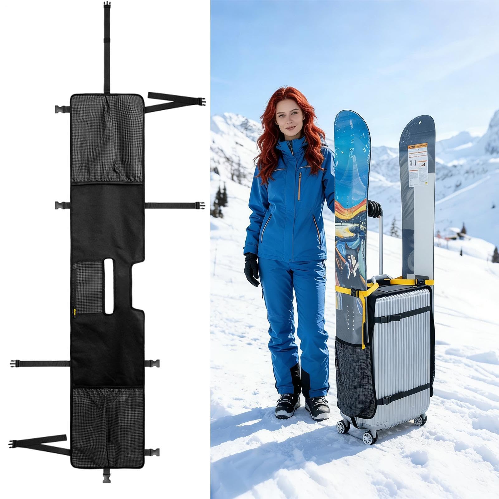 Borsa Da Sci Organizzatore Impermeabile Grande | Borsa Morbida Trasportabile Per Scarponi Da Sci Per Sport Invernali Viaggi Esterni e Competizioni