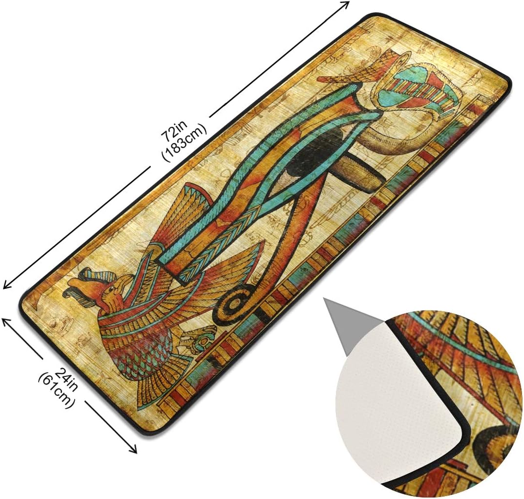 ALAZA Old Egyptian Eye Bird Collection Area Mat Rug Rugs for Living Room Bedroom Kitchen 2' x 6'