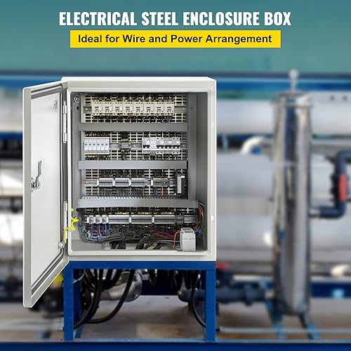 Vista 44 de VEVOR NEMA Caja de acero NEMA, 8 x 8 x 6 pulgadas NEMA 4X Caja eléctrica de acero, IP66 impermeable y a prueba de polvo, caja de conexiones
