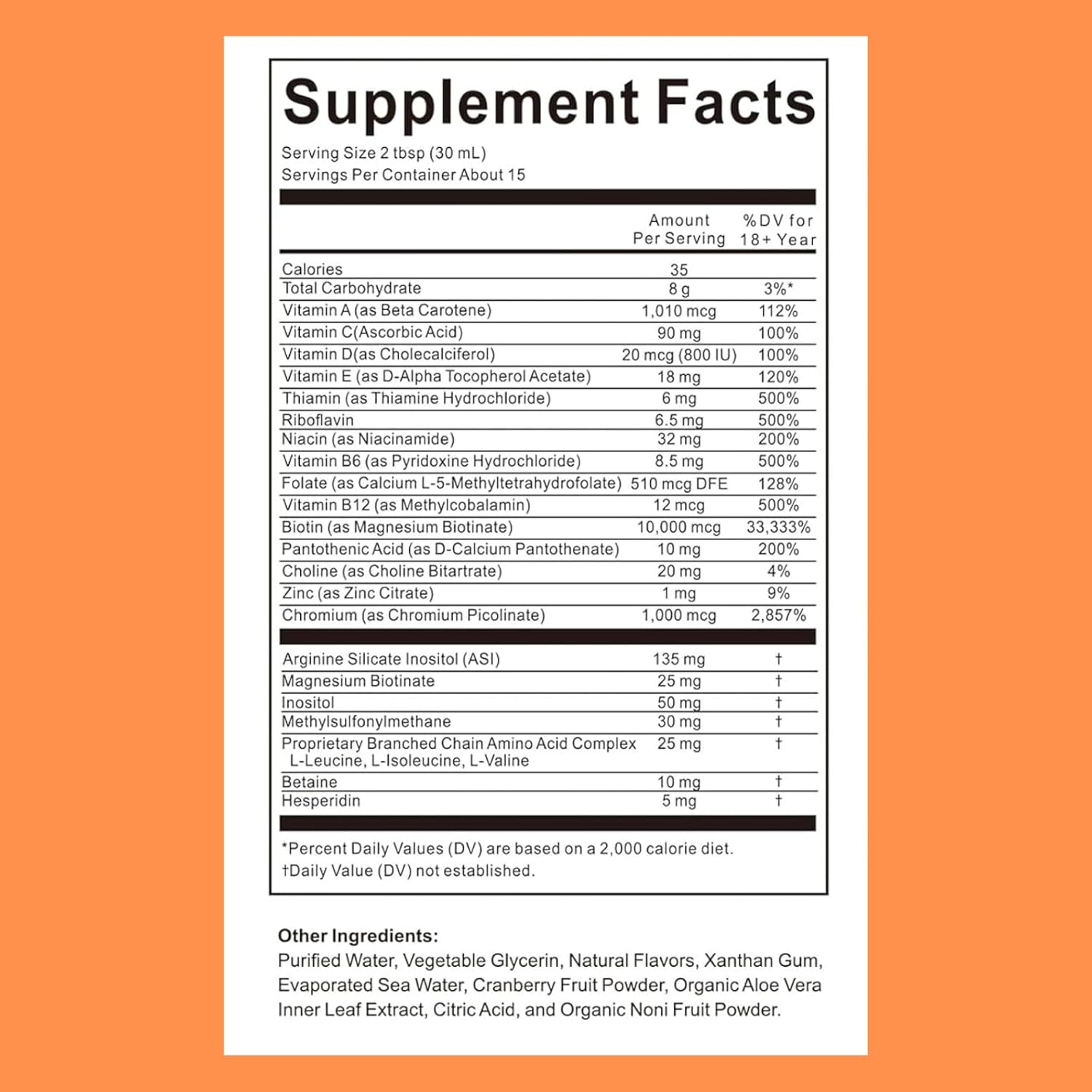 Liquid Multivitamin + Hair Growth | Biotin 10000mcg | Support Healthy Skin,Promote Thicker,Fuller Hair,Reduce Wrinkles & Fine Lines | uitable for Women & Men, Ages 18+ | 15.22 Fl Oz (Peach Mango)