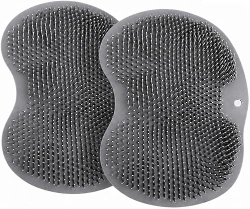 2 PCS Shower Foot Scrubber Mat with Non-Slip Suction Cups