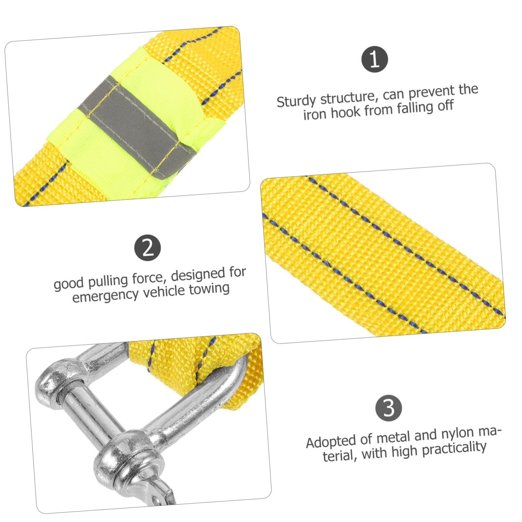 Cuerda de Remolque, Cuerda de Remolque para Automóvil Correa de Tracción para Automóvil Cuerda de Tracción para Remolque Cuerda de Cabrestante para Automóvil Correa de Remolque de Nailon Corr