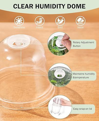 Vista 46 de homenote Macetas transparentes para vivero, maceta de 3/4/5 pulgadas para plantar plántulas de plástico con agujeros de drenaje, flor de iniciación