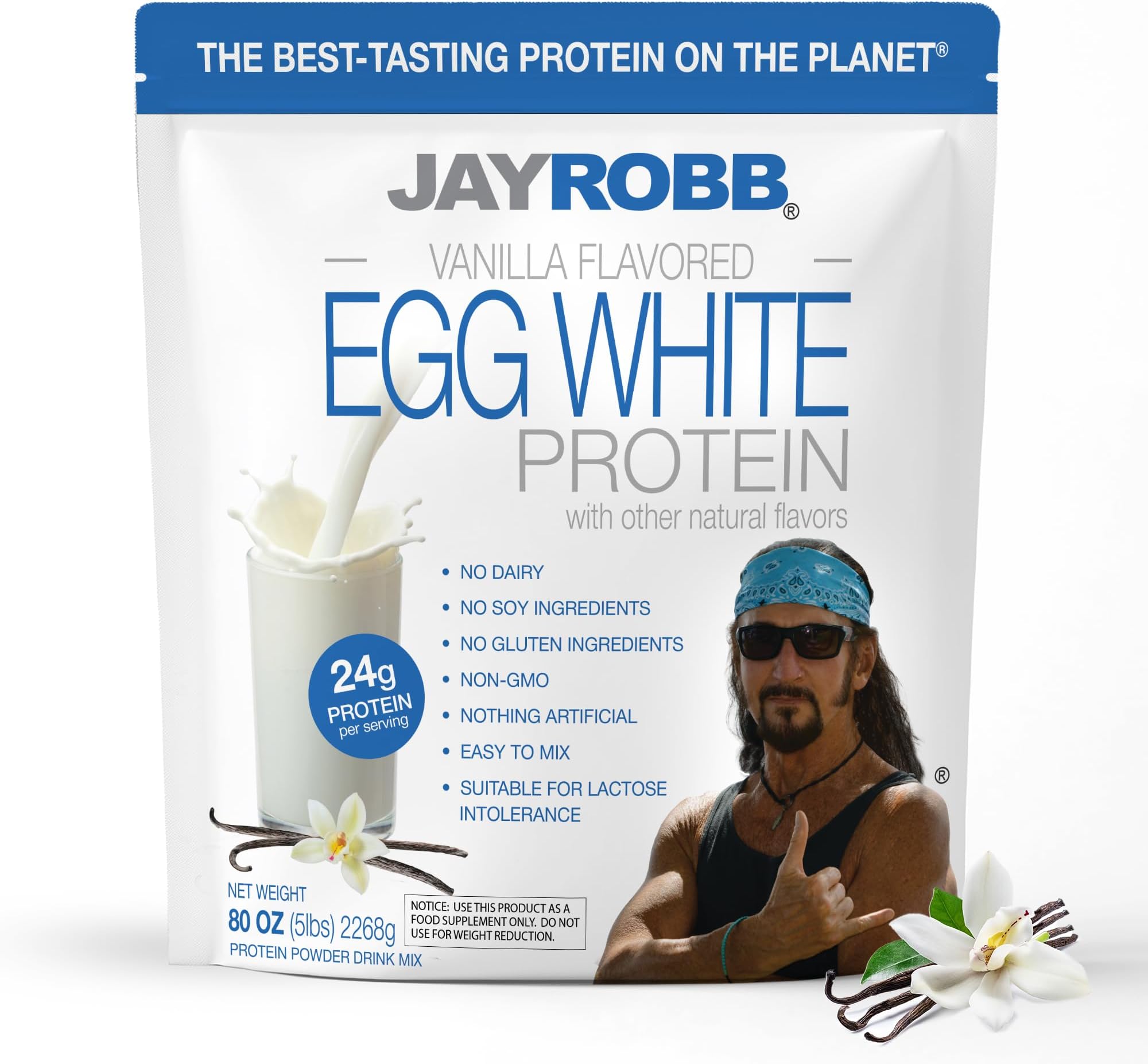 JAYROBB Jay Robb - Egg White Protein Powder Vanilla 80 Oz.