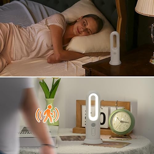 Miniatura 2 de Luz nocturna recargable con sensor de movimiento 3 en 1, linterna de luz nocturna LED portátil para dormitorio, baño y camping al aire libre (2)
