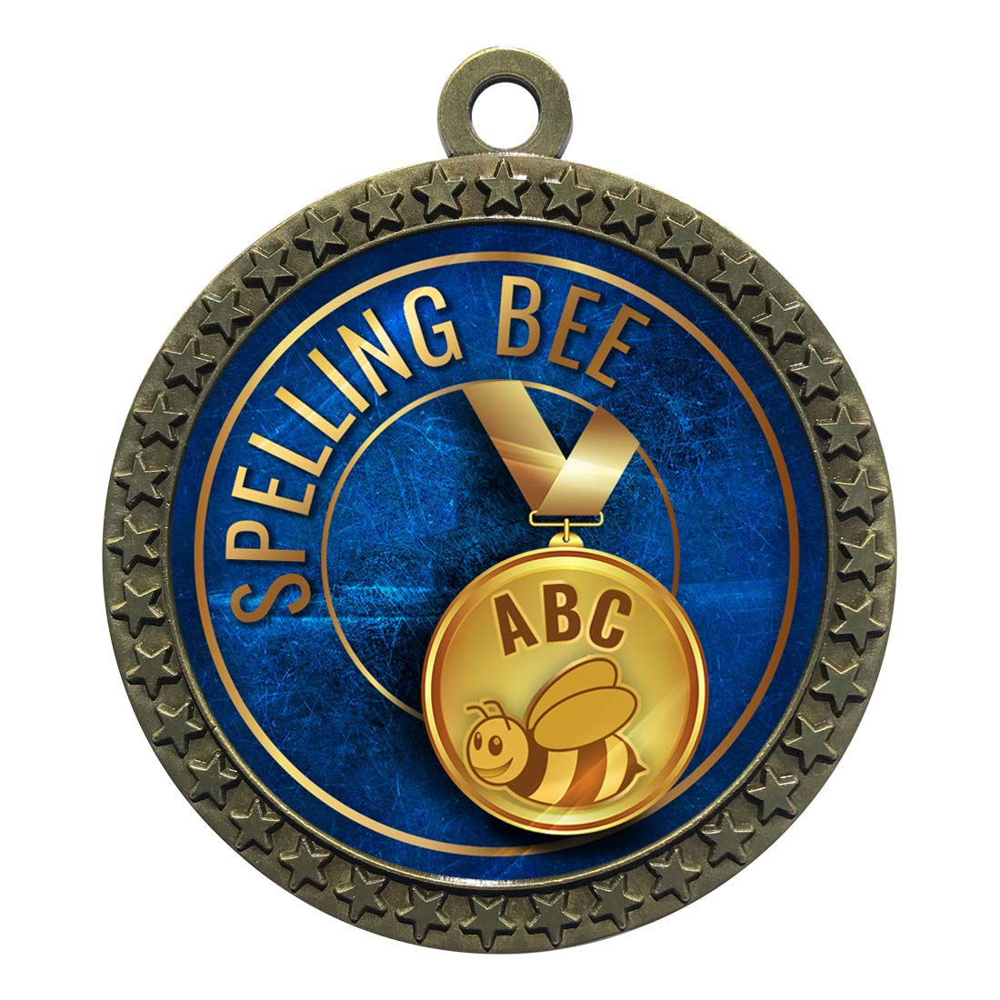 Express Medals Spelling Bee Gold Medal Trophy Award with Neck Ribbon D212-EG50 1PK