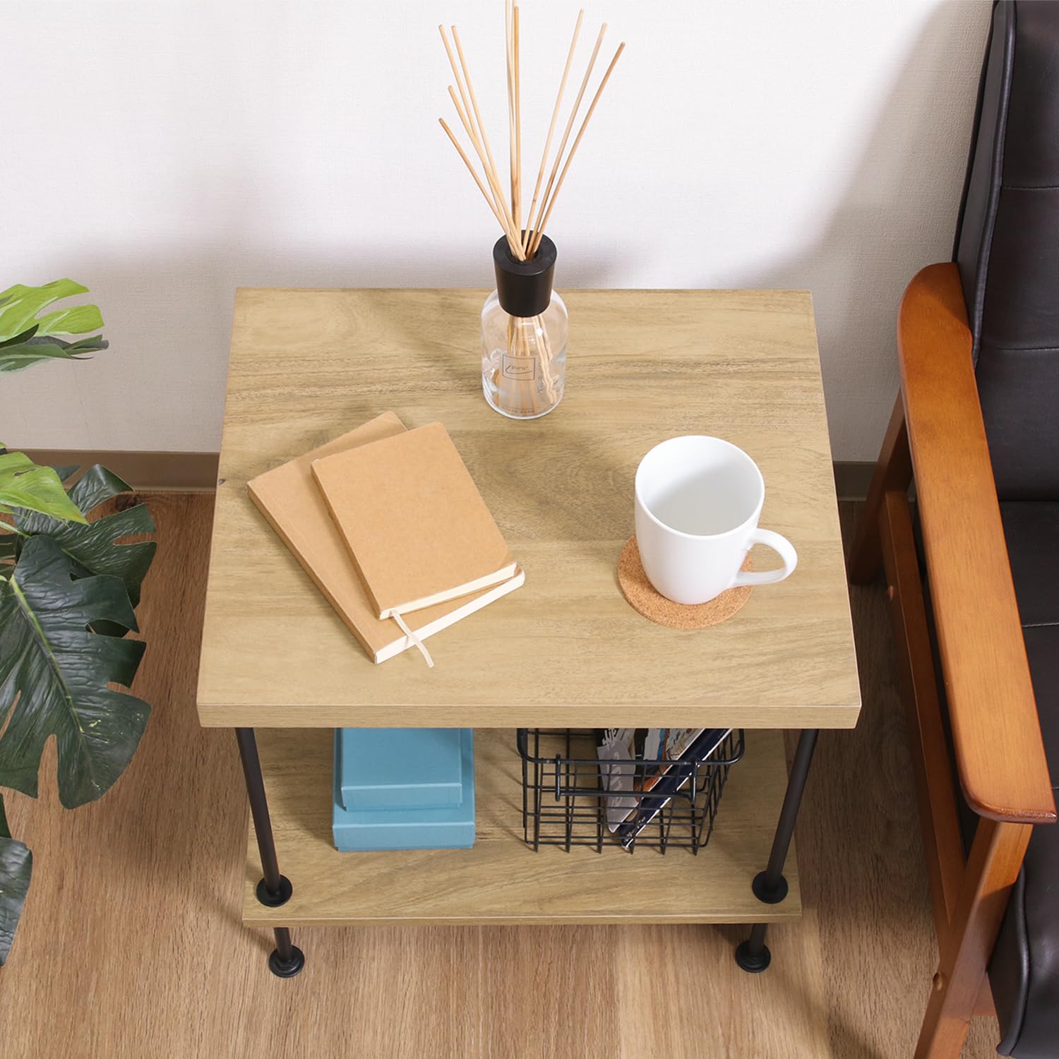 Amazon｜不二貿易 サイドテーブル ベッド横 ナイトテーブル 幅47×奥行