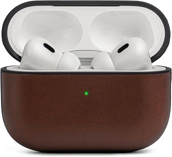 KORDIZ Leather Impact Airpods Pro 2nd Generation Case | Compatible with Airpods Pro Case 2nd Gen | Genuine Leather | MagSafe | Full Drop Protection | Airpod Pro Case Dark Brown