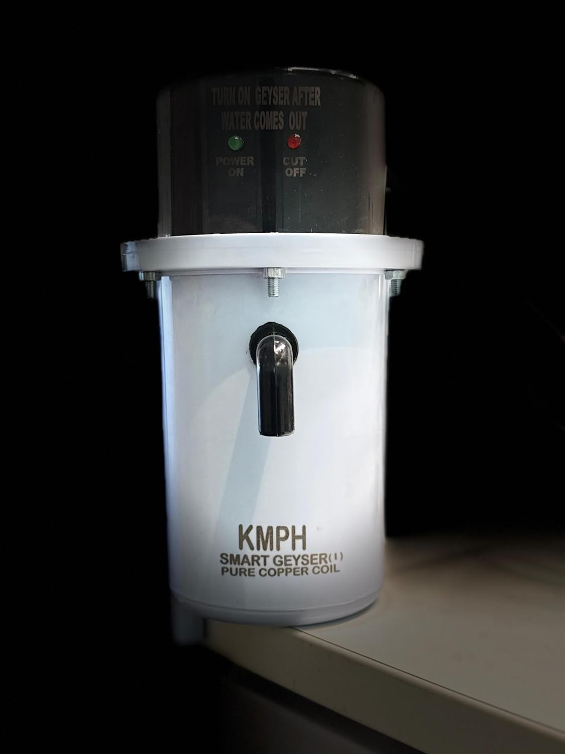 KMPH Instant Water Geyser with Auto Cut Off, 1L Portable Water Heater, 3KW Shockproof Pure Copper Coil, ABS Plastic KMPH Instant Water Geyser with Auto Cut Off, 1L Portable Water Heater, 3KW Shockproof Pure Copper Coil, ABS Plastic