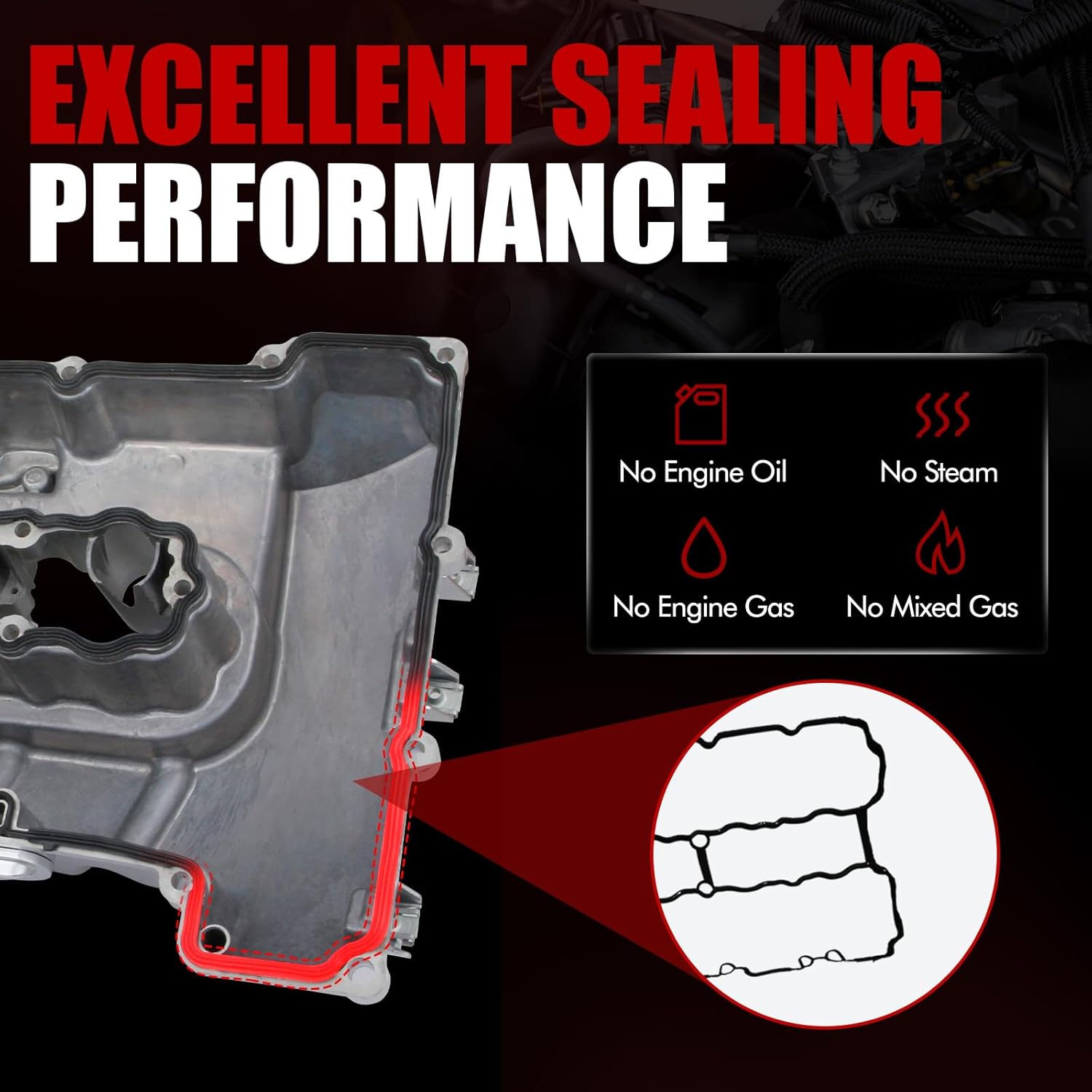MITZONE N54 Aluminum Valve Cover kit Compatible with 2007-2016 BMW 1 series M 135i 335i 335is 535i 535xi 740i 740Li x6 z4 xDrive 3.0L with Turbo Replace 11127565284