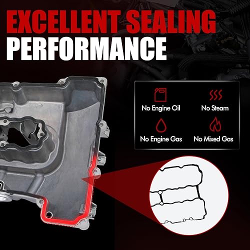 Miniatura 6 de MITZONE Kit de cubierta de válvula de aluminio mejorado N54 compatible con BMW 335i 535i x6 z4 740Li 3.0L con reemplazo Turbo 11127565284