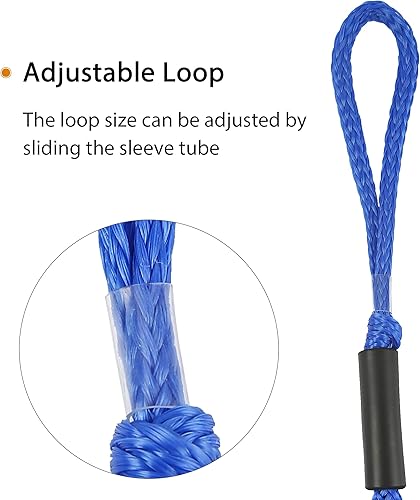 Miniatura 10 de DockMoor Líneas de muelle elásticas para barcos, cuerda de amarre elástica para accesorios de kayak de pontón de esquí acuático (color negro 4P)