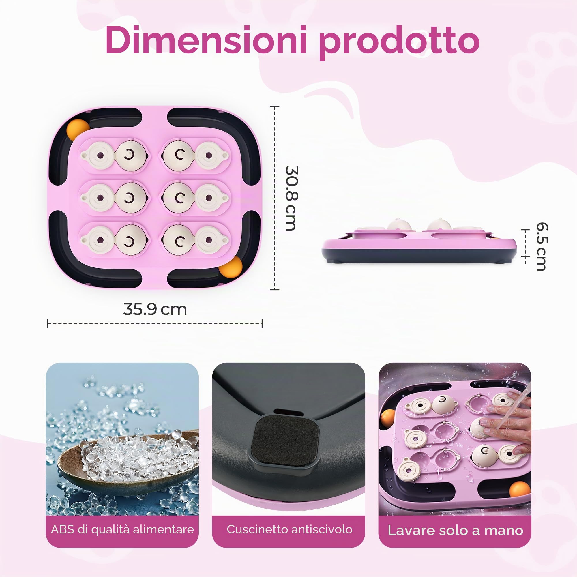LACCEN Giochi Interattivi per Gatti, 2 in 1 Gioco per Gatto con Palla Traccia, Divertenti Giocattolo Rompicapi per Gatto, Dispenser di Crocchette per Gatti in Casa da Soli