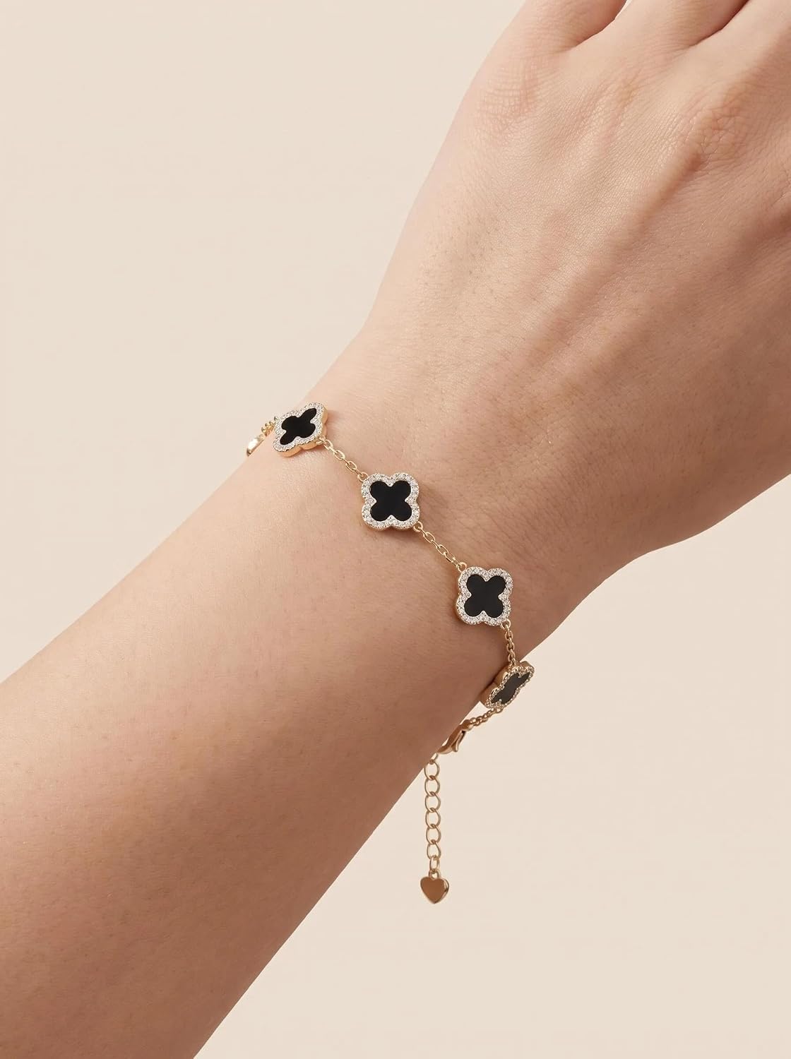 Four Leaf Clover Bracelet for Women 14K Gold Plated image 2