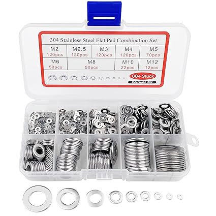135-teiliges Unterlegscheiben Set Aus Edelstahl - 6 Größen Für Heimwerker