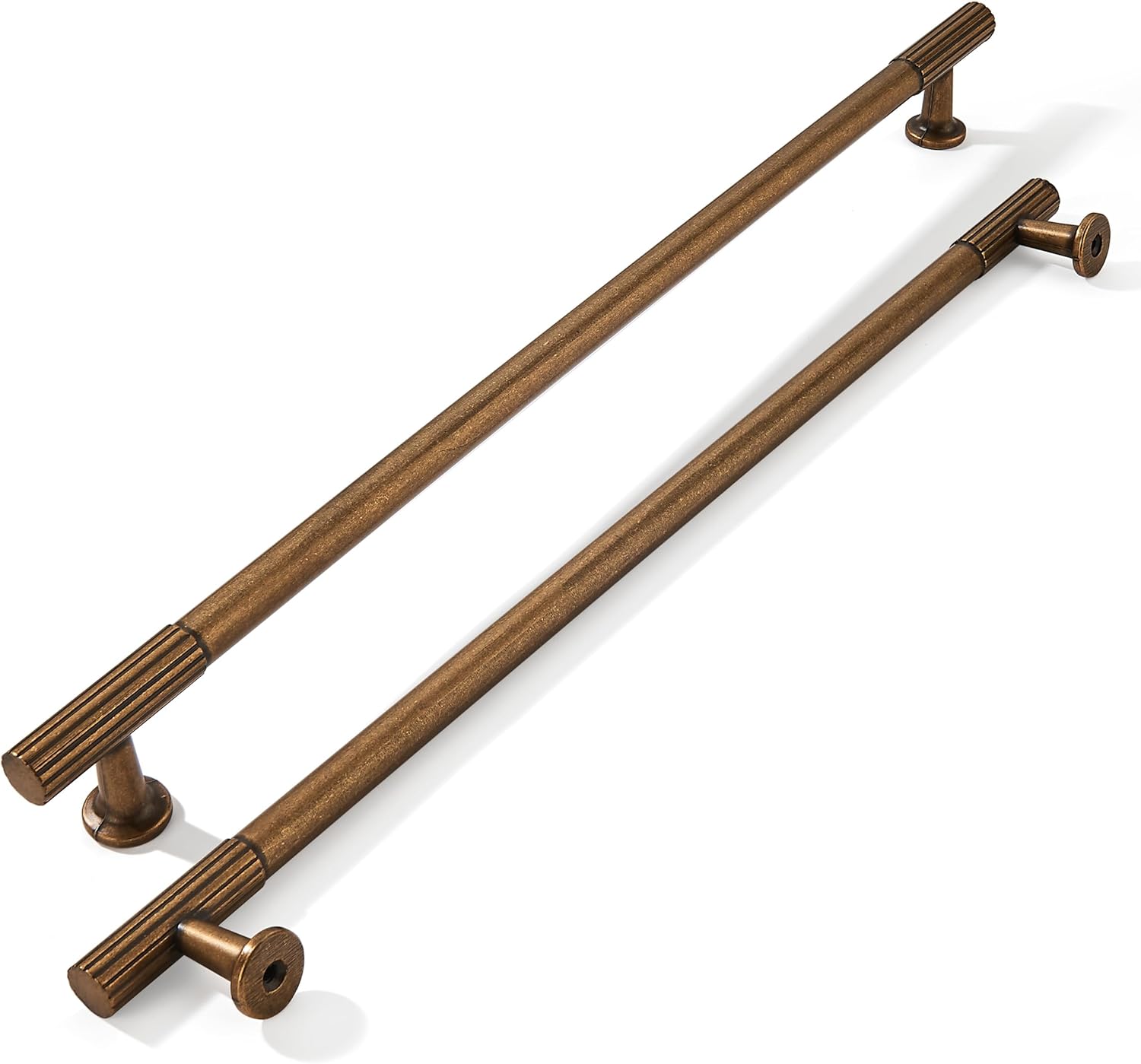 khtumeware 12 Inch Hole Center 5 Pack Antique Brass Heavy Duty Solid Vintage Brass Cabinet Pulls, Kitchen Drawer Handles, for Dresser cabinets, cabinets, Door cabinets, Hardware