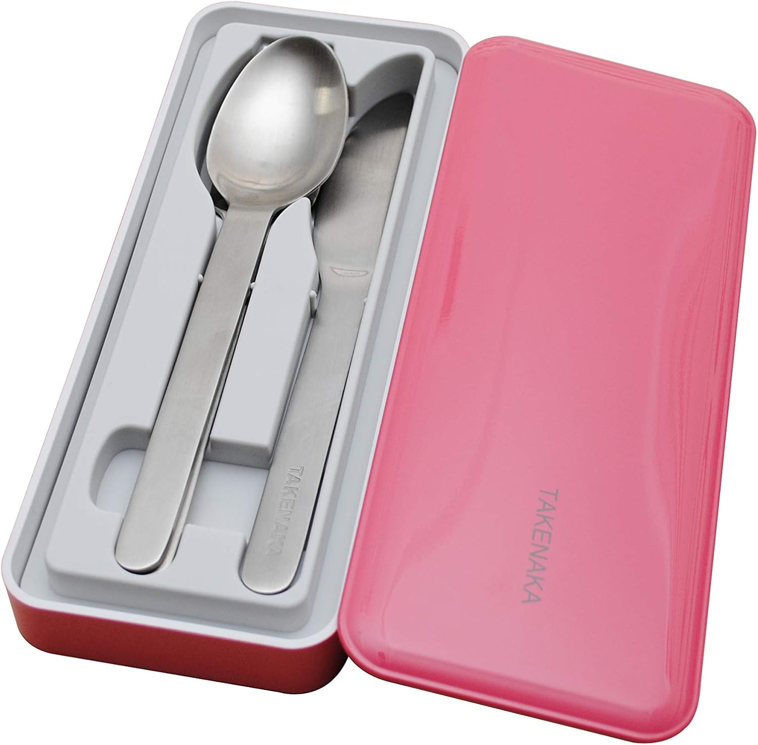 CUTLERY CASE A set of Fork, Knife, and Spoon, Eco-Friendly Lunch Accessory, Made in Japan, Takenaka Bento Box (Raspberry Pink)