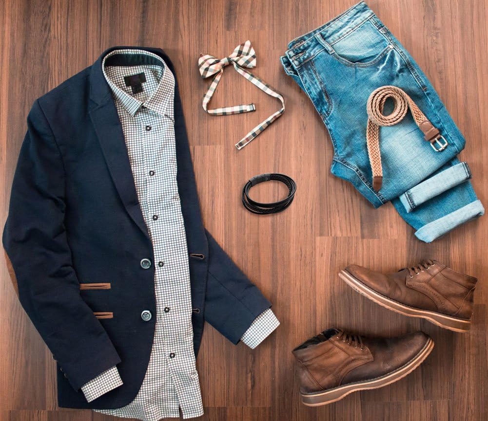 murtoo Mens Leather Bracelet with Clasp Cowhide Multi-Layer Braided Leather Mens Bracelet - Image 8