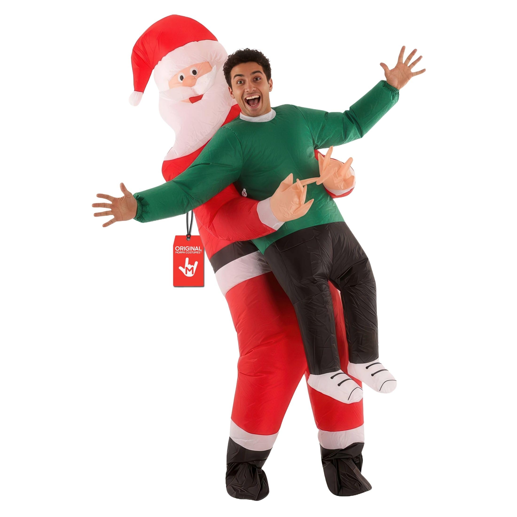 Morph Inflatable Santa Claus Costume for Men, Inflatable Christmas Costumes, Christmas Costumes for Adults