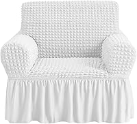 Vista 30 de NICEEC - Funda de sofá biplaza, 1 pieza, fácil de ajustar, universal, alta elasticidad, duradera, protector de muebles con faldón, estilo campestre