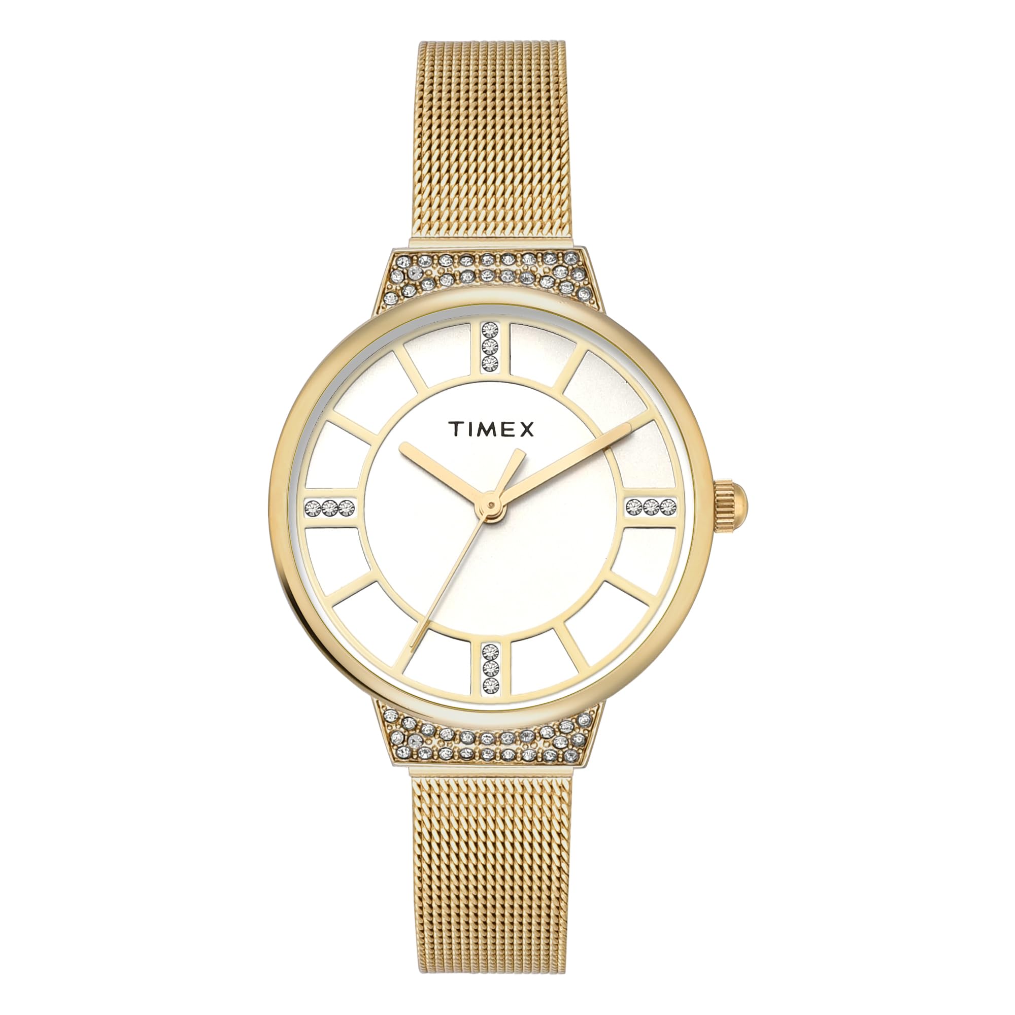 Champagne Round Dial Analog Women's Watch - TWEL22401-image-38