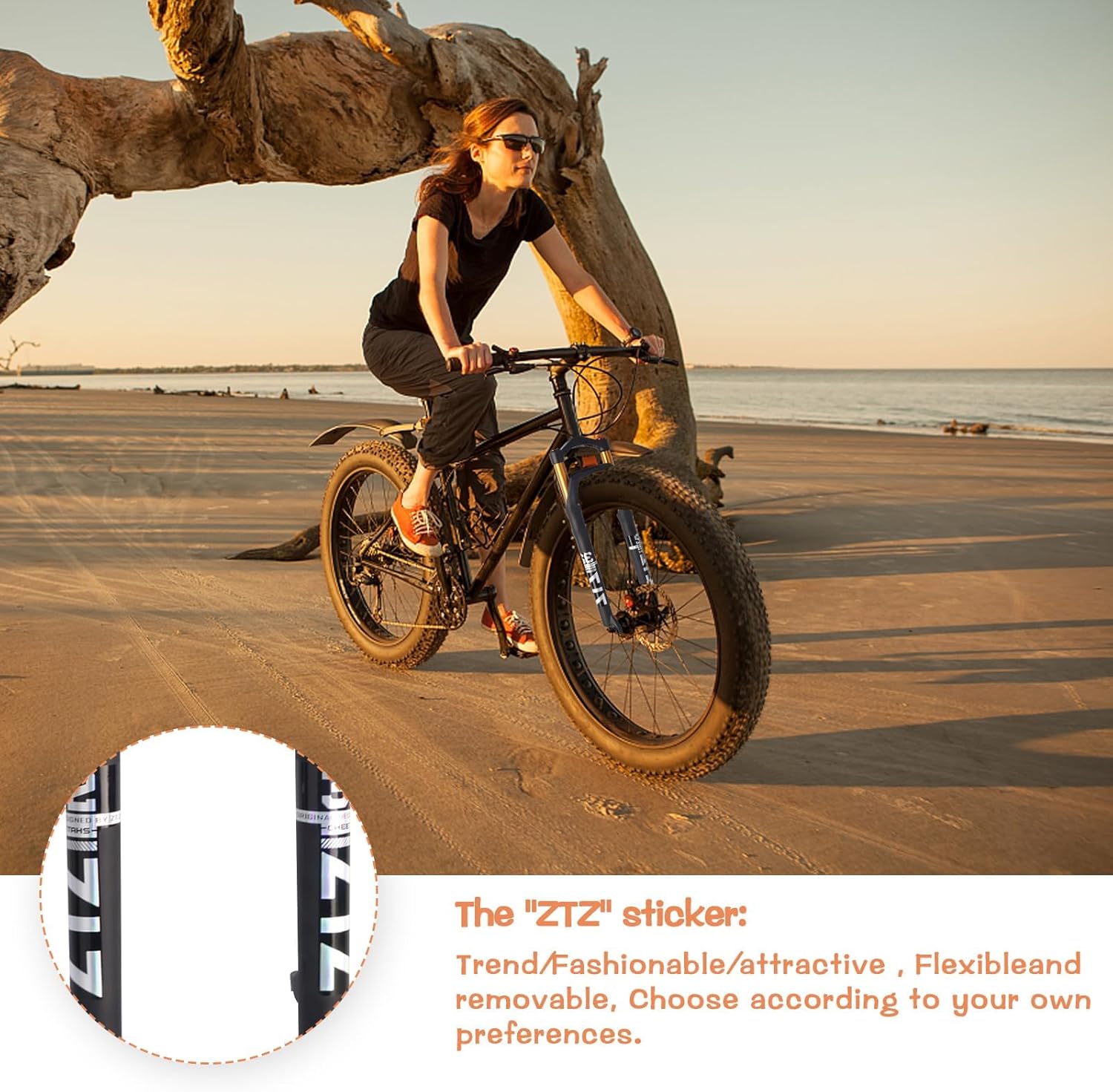 ZTZ 26 * 4.0 inch Fat Tire MTB Air Suspension Fork - Ultralight Rebound Adjustment Front Fork,120mm Travel, 135mm Spacing Hub，9mm QR，Crown Lockout， Ideal for Snow Beach XC Mountain Bikes