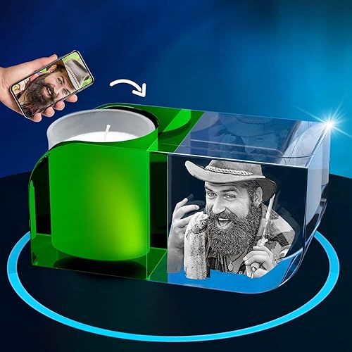 ArtPix 3D Portavelas de fotos de cristal, regalos personalizados para mujeres, hombres, esposa, marido, mamá, grandes regalos personalizados con tu