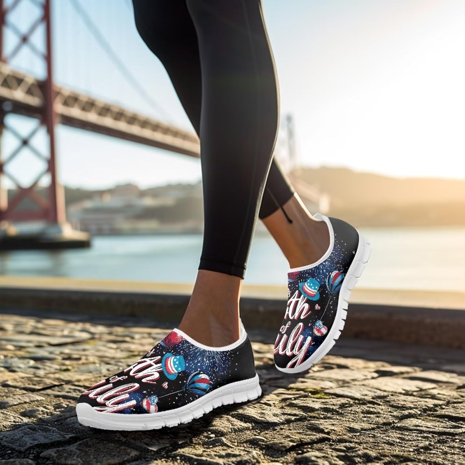 Floral Sneakers for Women Colorful Art Shoes for Women Slip On Casual Work Shoes - Image 3