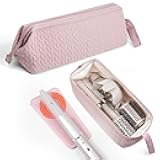 Hair Tools Travel Bag Organizer, Travel Case with Heat Resistant Mat, Hair Accessory Organizer, Hot Tools Organizer for Revlon, Shark Flexstyle Carrying Case, Heat Resistant Mat for Hair Tools (Pink)